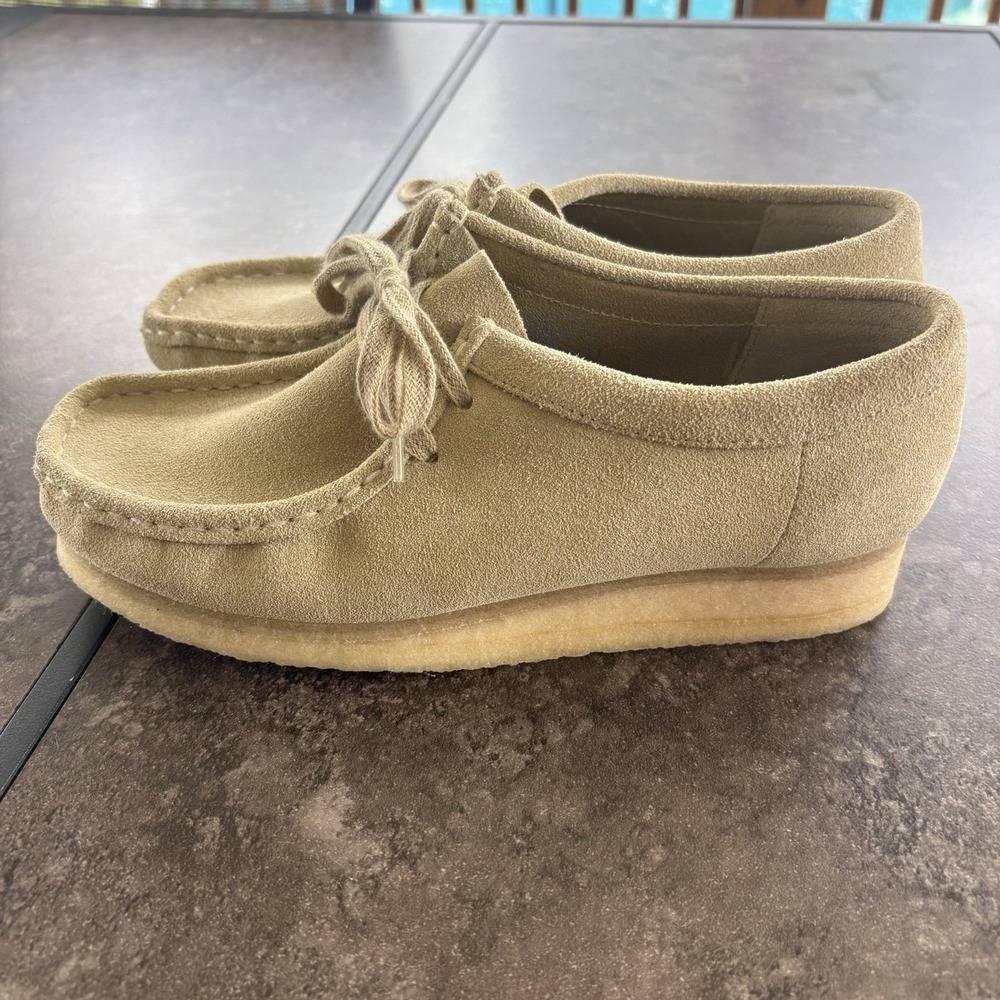 Clarks Originals Women's Wallabee Maple Suede Crepe Rubber Sole Size 9 Beige - Picture 4 of 11